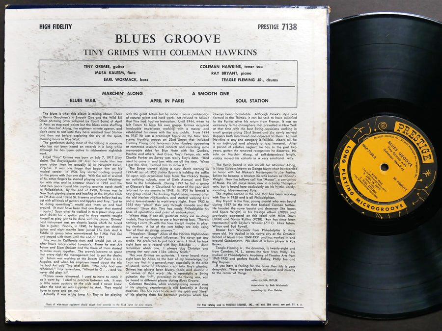 TINY GRIMES COLEMAN HAWKINS Blues Groove LP PRESTIGE PRLP 7138 US '58 NJ DG MONO