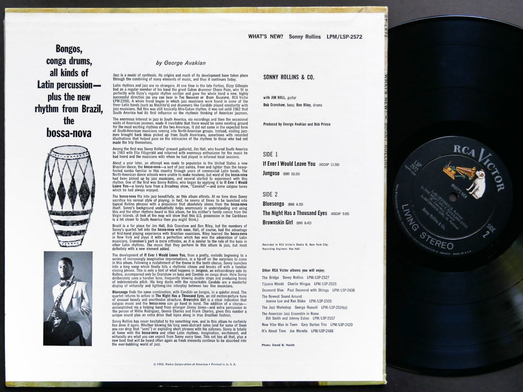 SONNY ROLLINS What's New? LP RCA VICTOR LSP-2572 US 1962 DG ST Jim Hall Candido