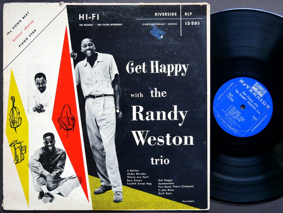 RANDY WESTON TRIO Get Happy With LP RIVERSIDE RECORDS RLP 12-203 JAZZ DG MONO