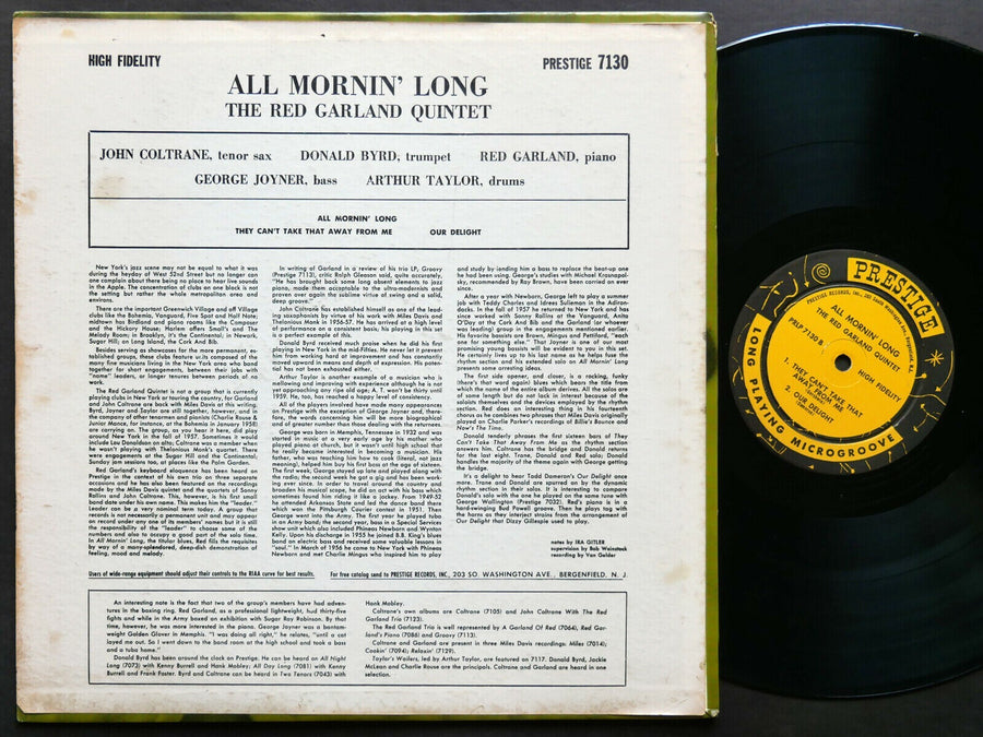 RED GARLAND JOHN COLTRANE DONALD BYRD All Mornin' Long LP PRESTIGE 7130 RVG MONO