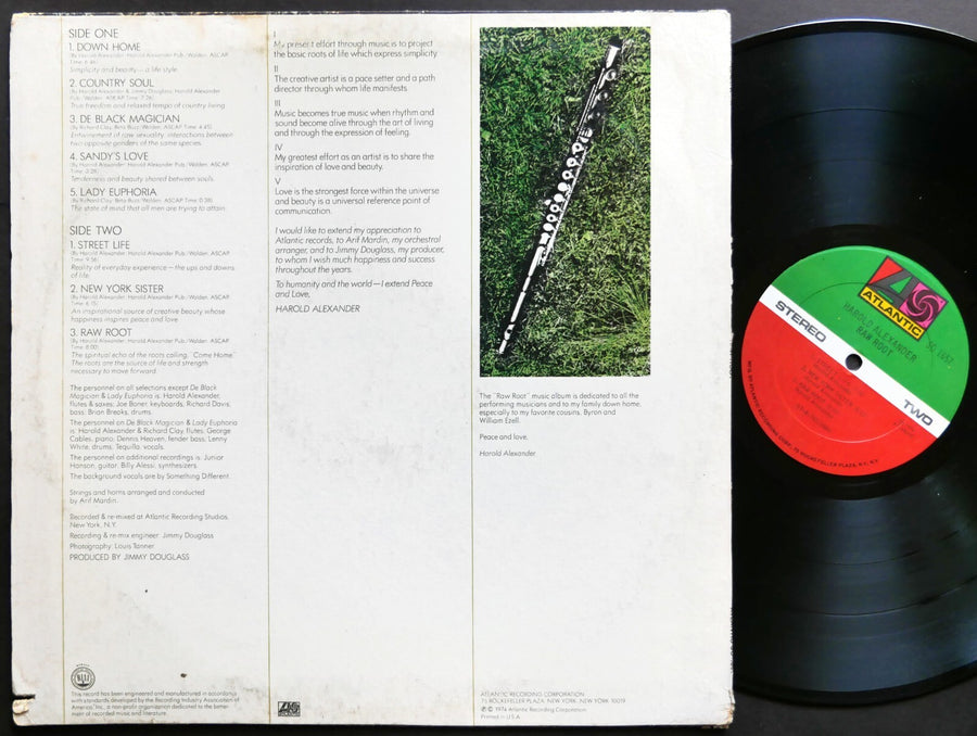 HAROLD ALEXANDER Raw Root LP ATLANTIC SD 1657 US 1974 Jazz Funk George Cables
