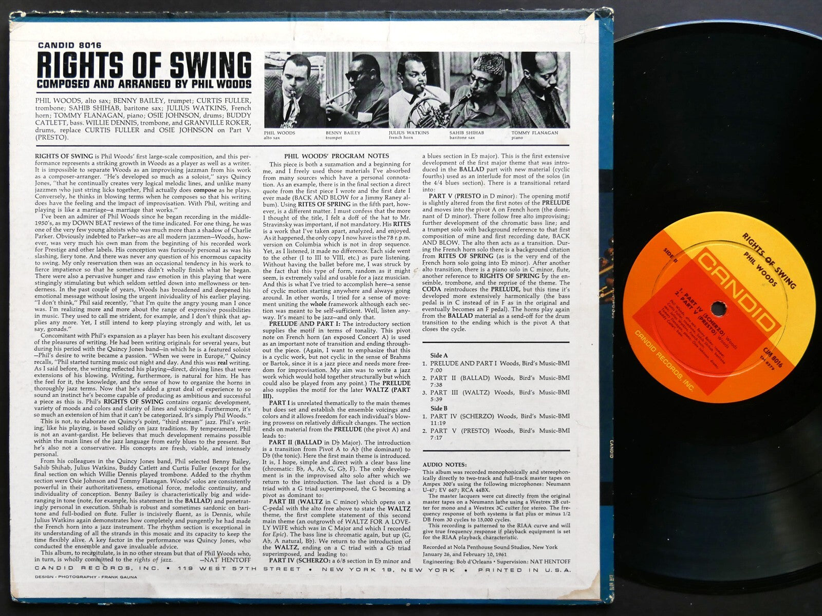 PHIL WOODS Rights Of Swing LP CANDID CJM 8016 MONO Sahib Shihab Tommy Flanagan