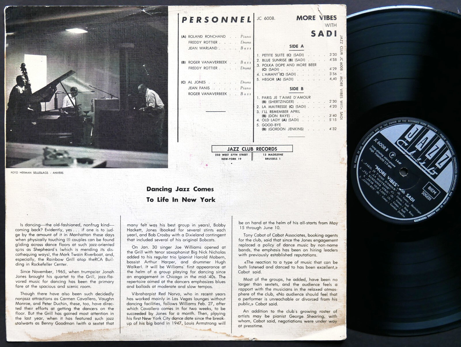 SADI More Vibes LP JAZZ CLUB JC 6008 BELGIUM 1967 Vibraphone