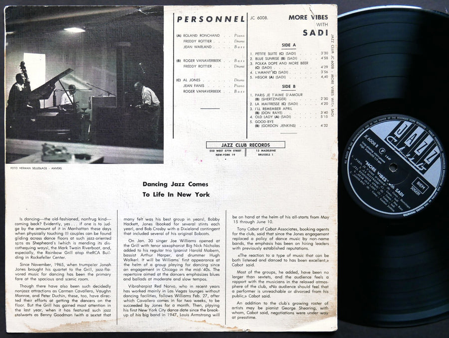 SADI More Vibes LP JAZZ CLUB JC 6008 BELGIUM 1967 Vibraphone