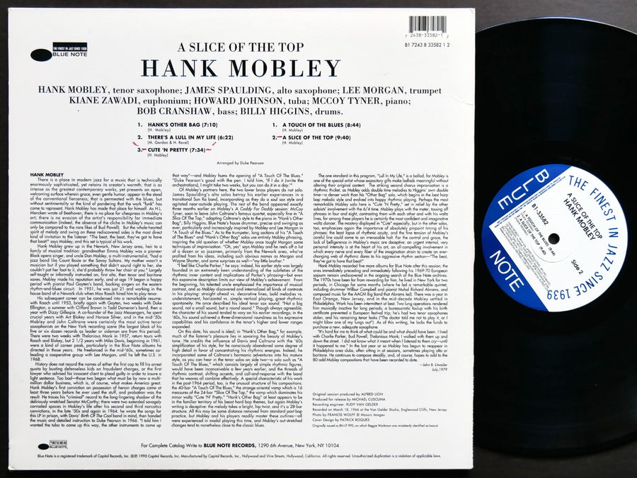 HANK MOBLEY A Slice Of The Top LP BLUE NOTE B1-33582 US 1995 JAZZ Lee Morgan