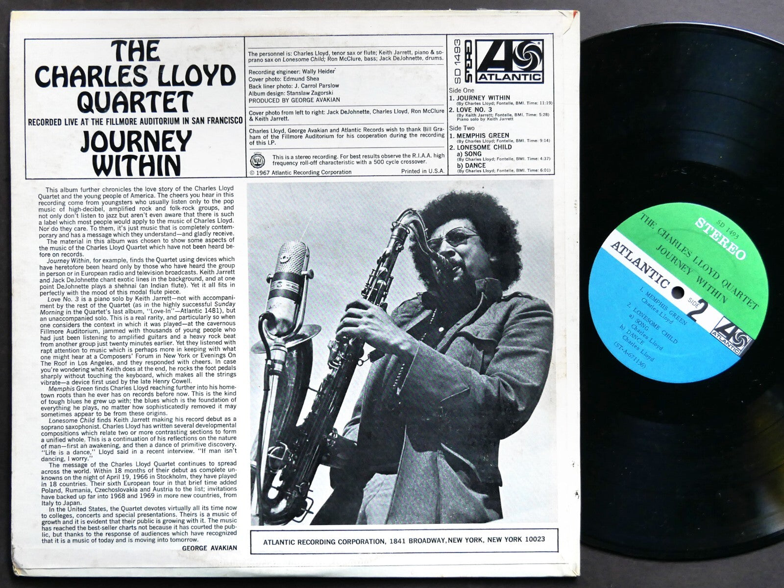 CHARLES LLOYD Quartet Journey Within LP ATLANTIC SD 1493 US 1967 Keith Jarrett