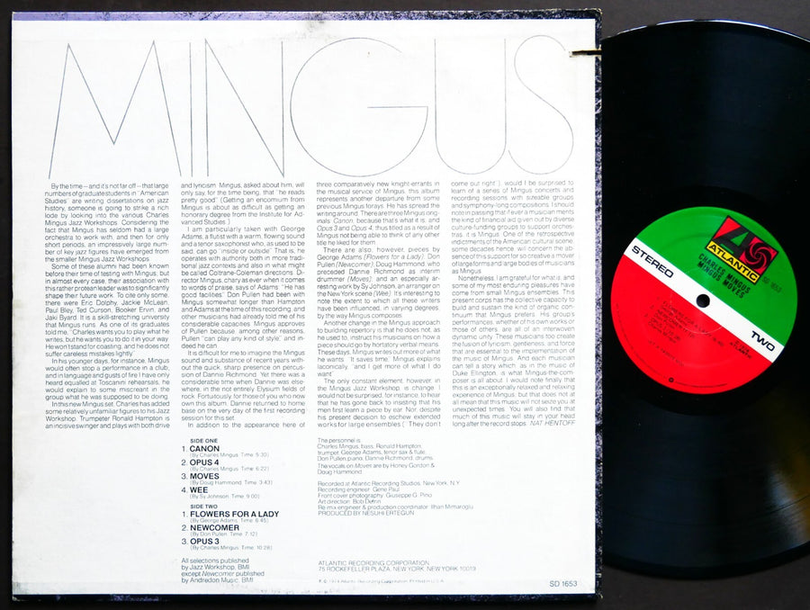 CHARLES MINGUS Mingus Moves LP ATLANTIC SD 1653 US 1974 Don Pullen George Adams