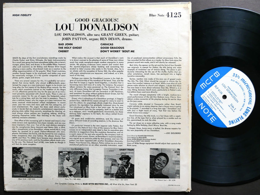 LOU DONALDSON Good Gracious! LP BLUE NOTE BLP 4125 NY EAR MONO JAZZ Grant Green
