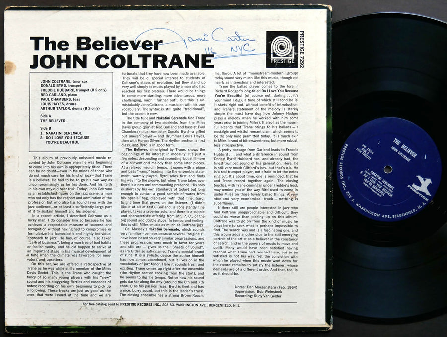 JOHN COLTRANE The Believer LP PRESTIGE PR 7292 Donald Byrd Freddie Hubbard
