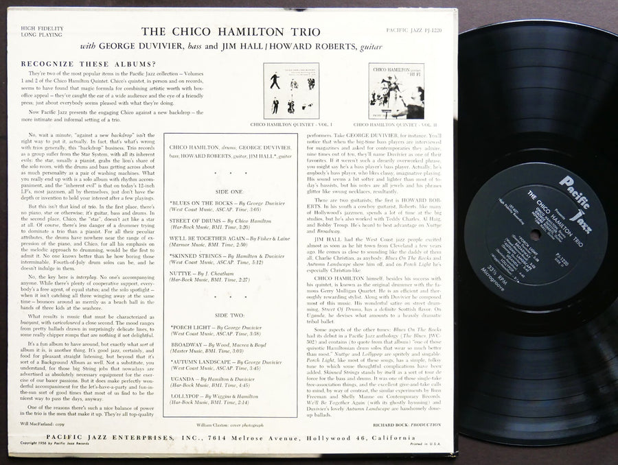 CHICO HAMILTON Trio LP PACIFIC JAZZ PJ-1220 US 1956 DG MONO JAZZ Jim Hall CLEAN
