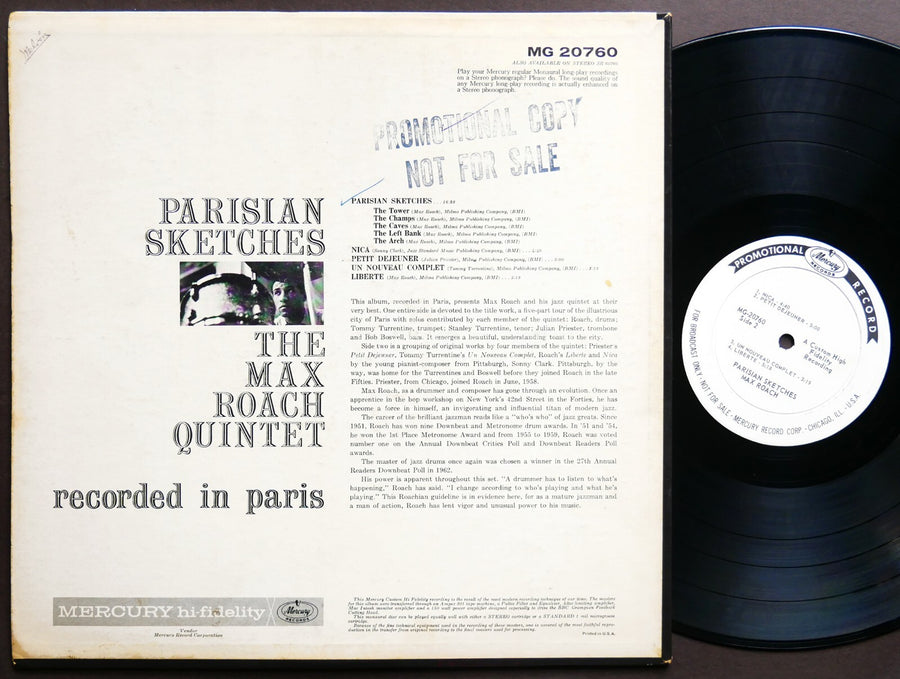 MAX ROACH Quintet Parisian Sketches LP MERCURY MG 20760 DG MONO Tommy Turrentine
