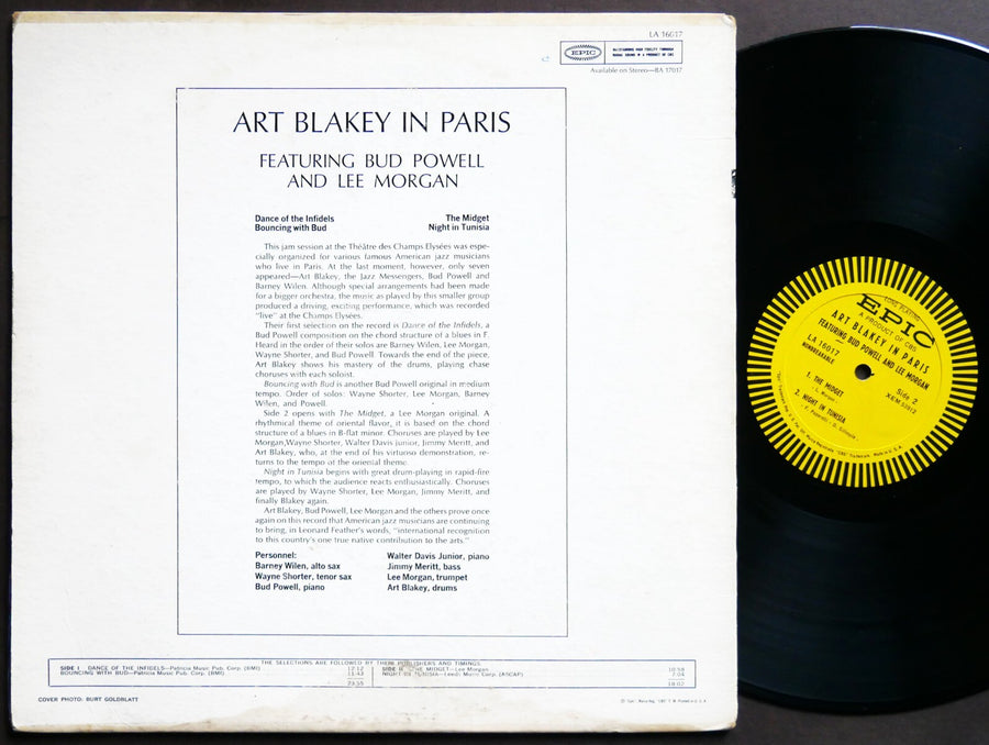 ART BLAKEY LEE MORGAN BUD POWELL Blakey In Paris LP EPIC LA 16017 Wayne Shorter