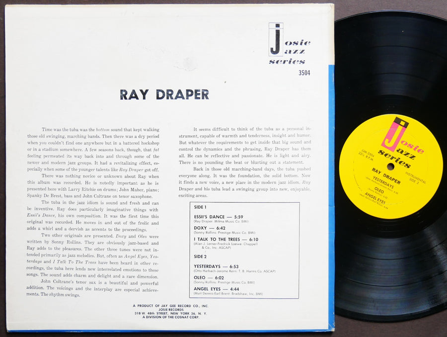 RAY DRAPER JOHN COLTRANE LP JOSIE JJM-3504 US 1963 JAZZ MONO Spansky Debrest