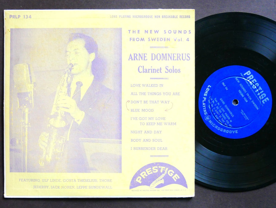 ARNE DOMNERUS Clarinet Solos 10" LP PRESTIGE PRLP 134 US 1953 JAZZ DG MONO VG+
