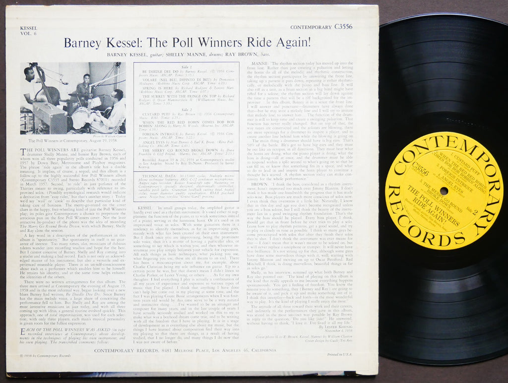 THE POLL WINNERS Ride Again! LP CONTEMPORARY RECORDS C3556 US 1958 JAZZ DG MONO