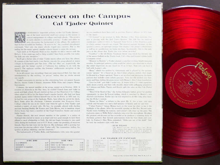 CAL TJADER Quintet Concert On The Campus LP FANTASY 3299 US 1960 JAZZ DG MONO