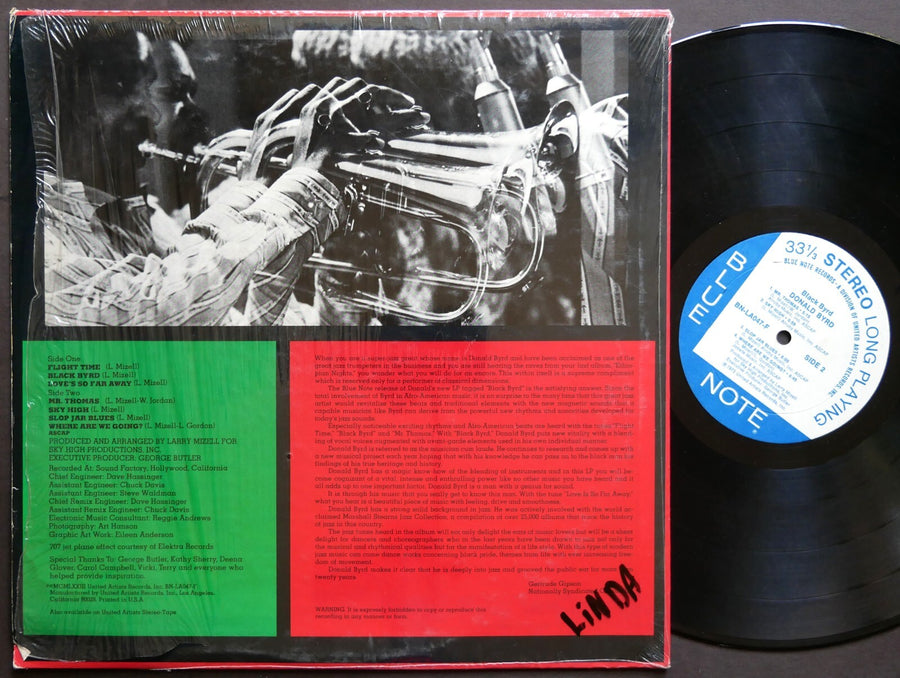 DONALD BYRD Black Byrd LP BLUE NOTE BN-LA047-F US 1973 Jazz Funk Mizell