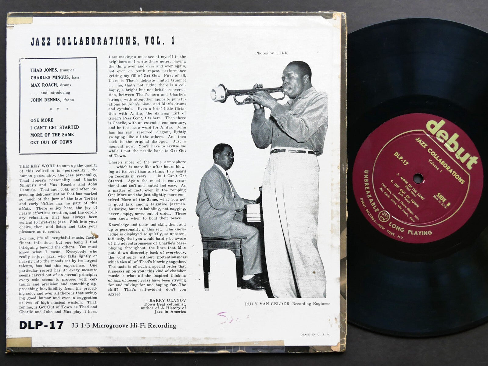 CHARLES MINGUS THAD JONES Jazz Collaborations, Vol. I LP DEBUT DLP-17 MONO 10"