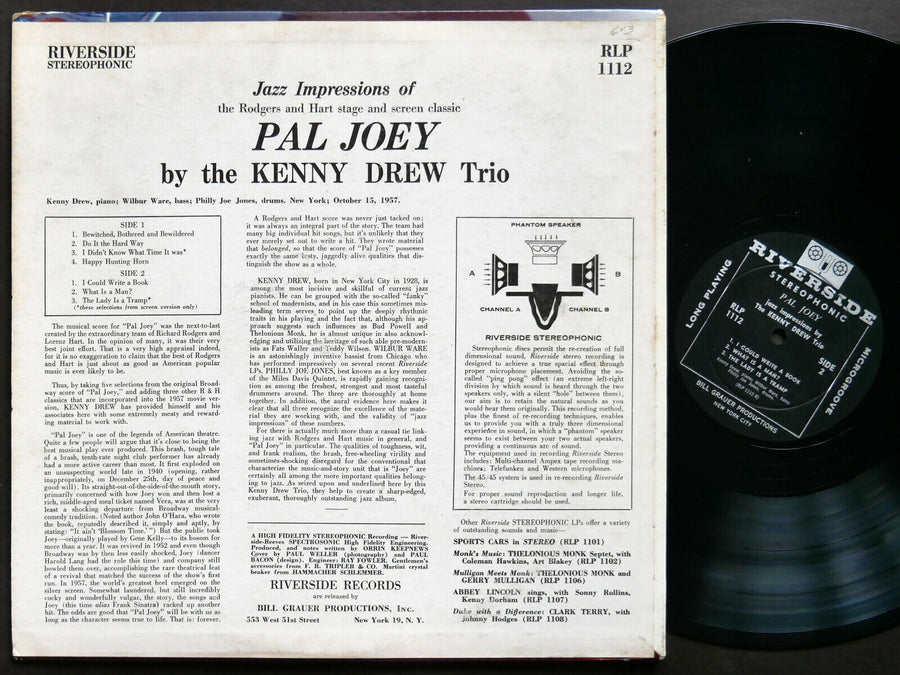 KENNY DREW TRIO Pal Joey LP RIVERSIDE RLP 1112 US 1959 DG Philly Joe Jones CLEAN