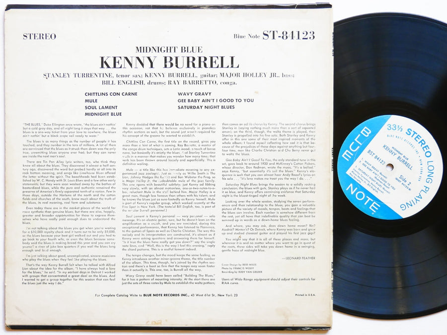 KENNY BURRELL Midnight Blue LP BLUE NOTE 84123 NY RVG EAR ST Stanley Turrentine