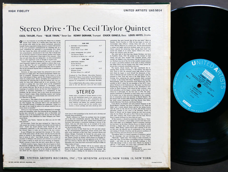 CECIL TAYLOR JOHN COLTRANE Stereo Drive LP UNITED ARTISTS UAS 5014 Kenny Dorham