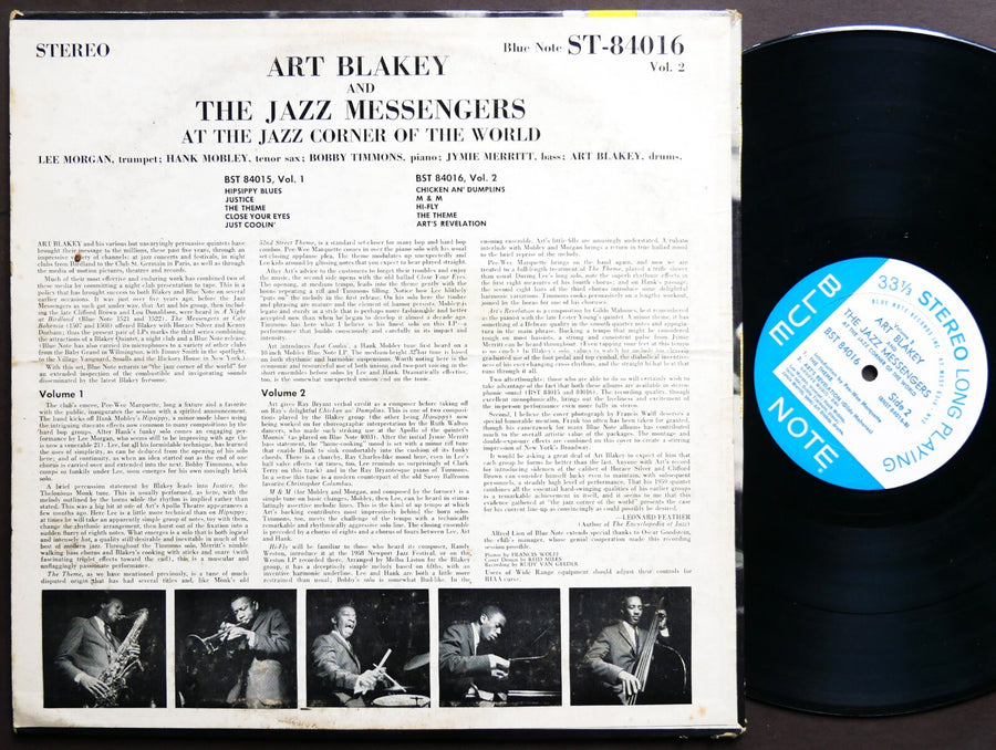 Art Blakey At The Jazz Corner Of The World 2 LP BLUE NOTE 84016 EAR Hank Mobley