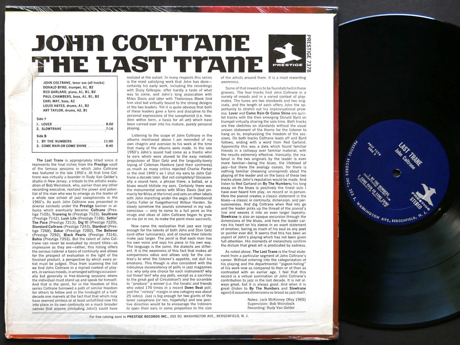 JOHN COLTRANE The Last Trane LP PRESTIGE PRST 7378 Donald Byrd Red Garland