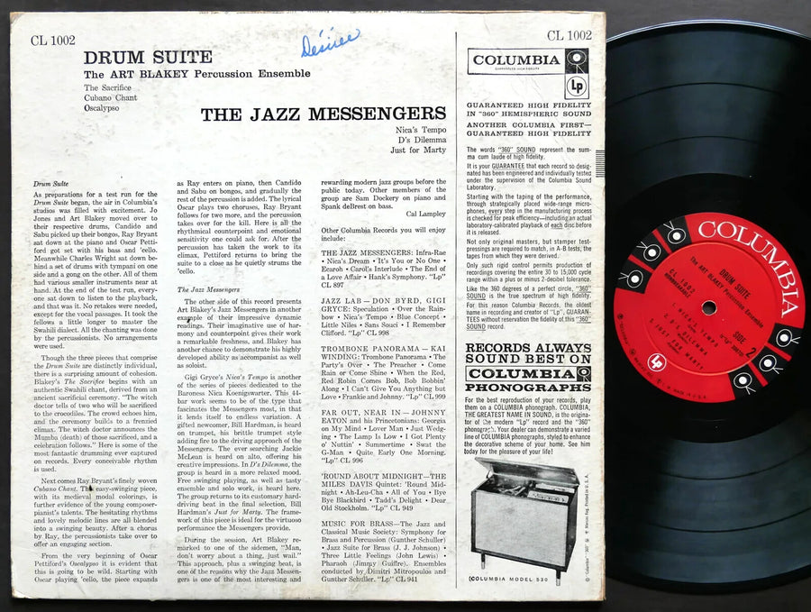 ART BLAKEY Drum Suite LP COLUMBIA CL 1002 US 1957 DG MONO Jackie McLean Sabu