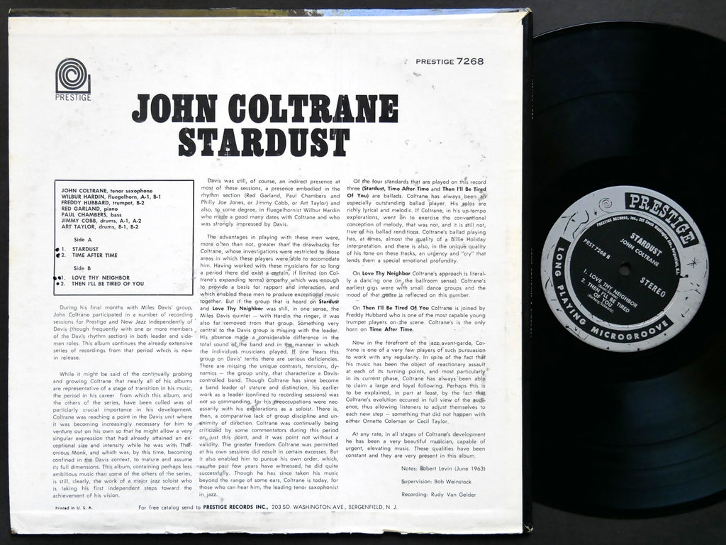 JOHN COLTRANE Stardust LP PRESTIGE PRST 7268 US 1963 Freddy Hubbard Red Garland