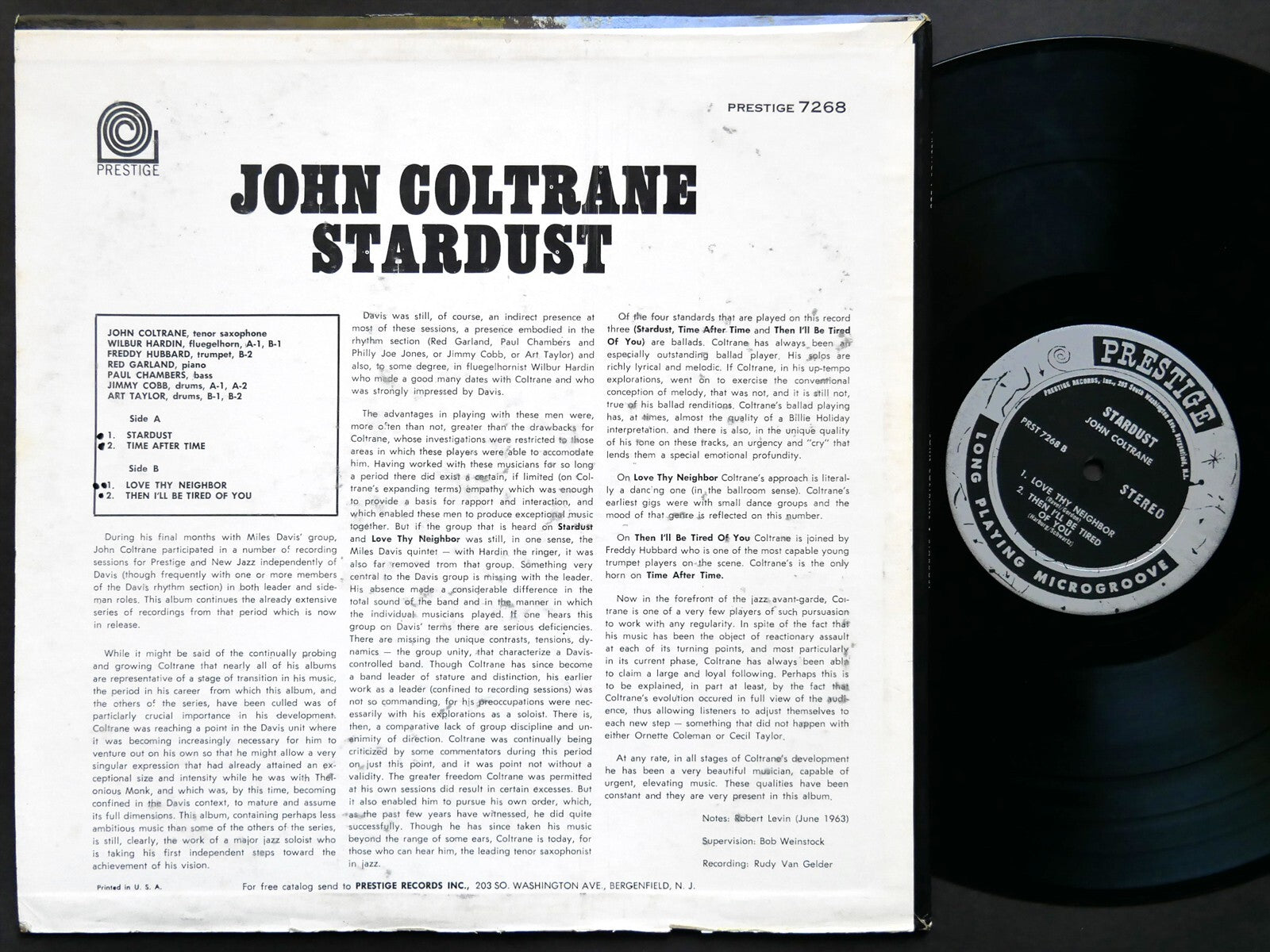 JOHN COLTRANE Stardust LP PRESTIGE PRST 7268 US 1963 Freddy Hubbard Red Garland
