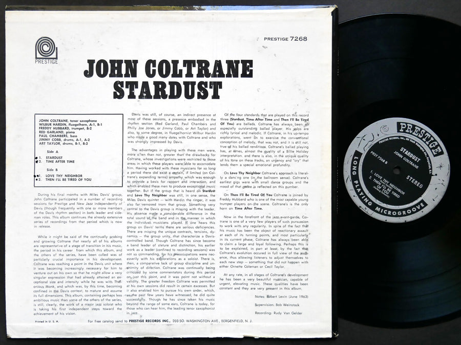 JOHN COLTRANE Stardust LP PRESTIGE PRST 7268 US 1963 Freddy Hubbard Red Garland