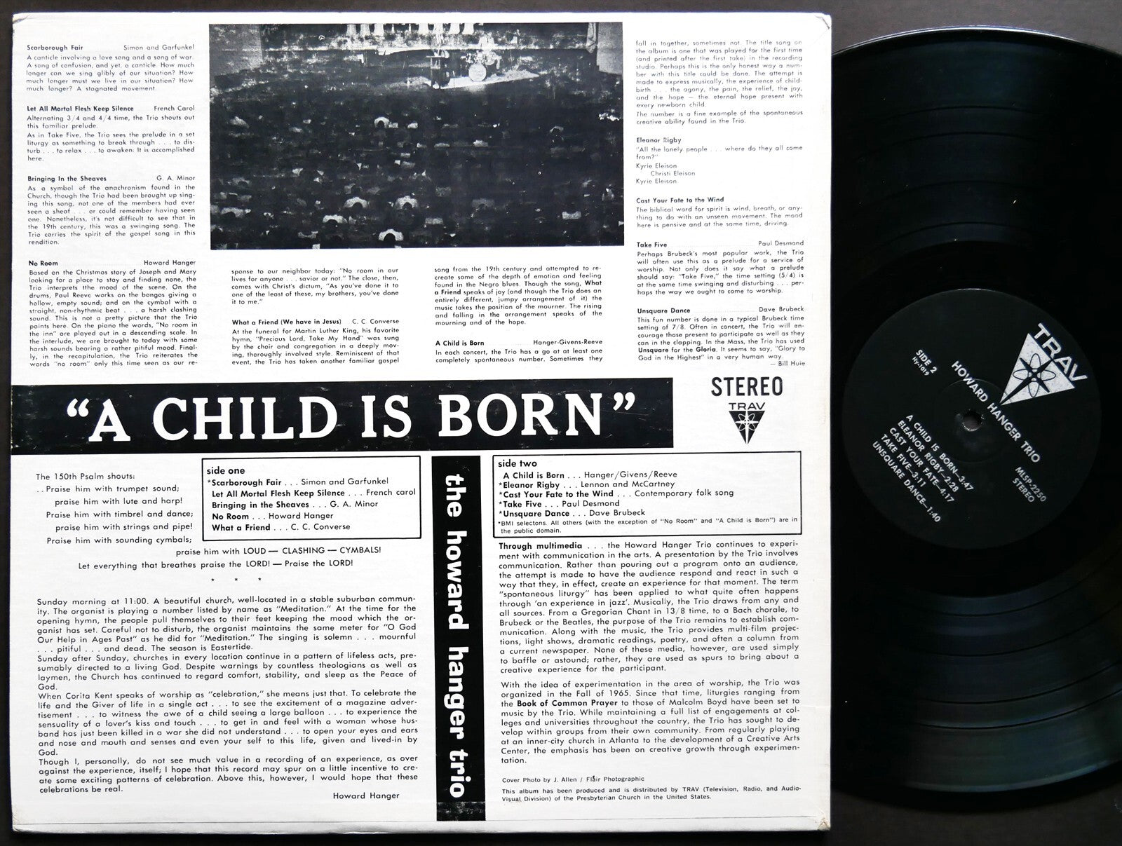 THE HOWARD HANGER TRIO A Child is Born LP TRAV MLSP-2250 US 1974 JAZZ