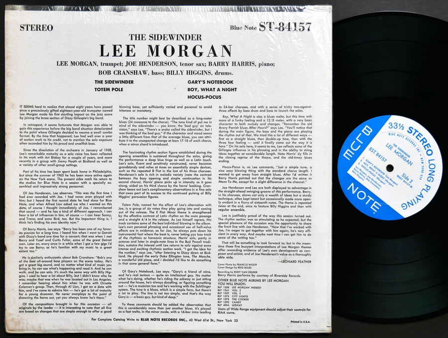 LEE MORGAN The Sidewinder LP BLUE NOTE BST 84157 RVG Joe Henderson Billy Higgins
