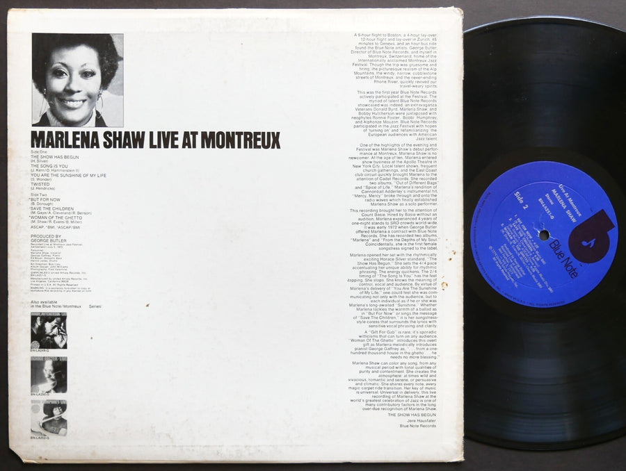 MARLENA SHAW Live At Montreux LP BLUE NOTE BN-LA 251-G US 1974 Soul Jazz Funk