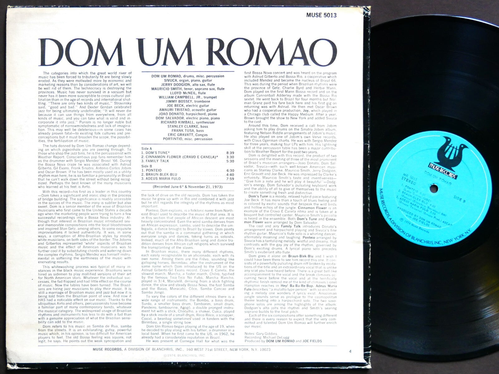 DOM UM ROMAO Self Titled LP MUSE RECORDS MR 5013 US '74 Lloyd McNeil Joao Donato