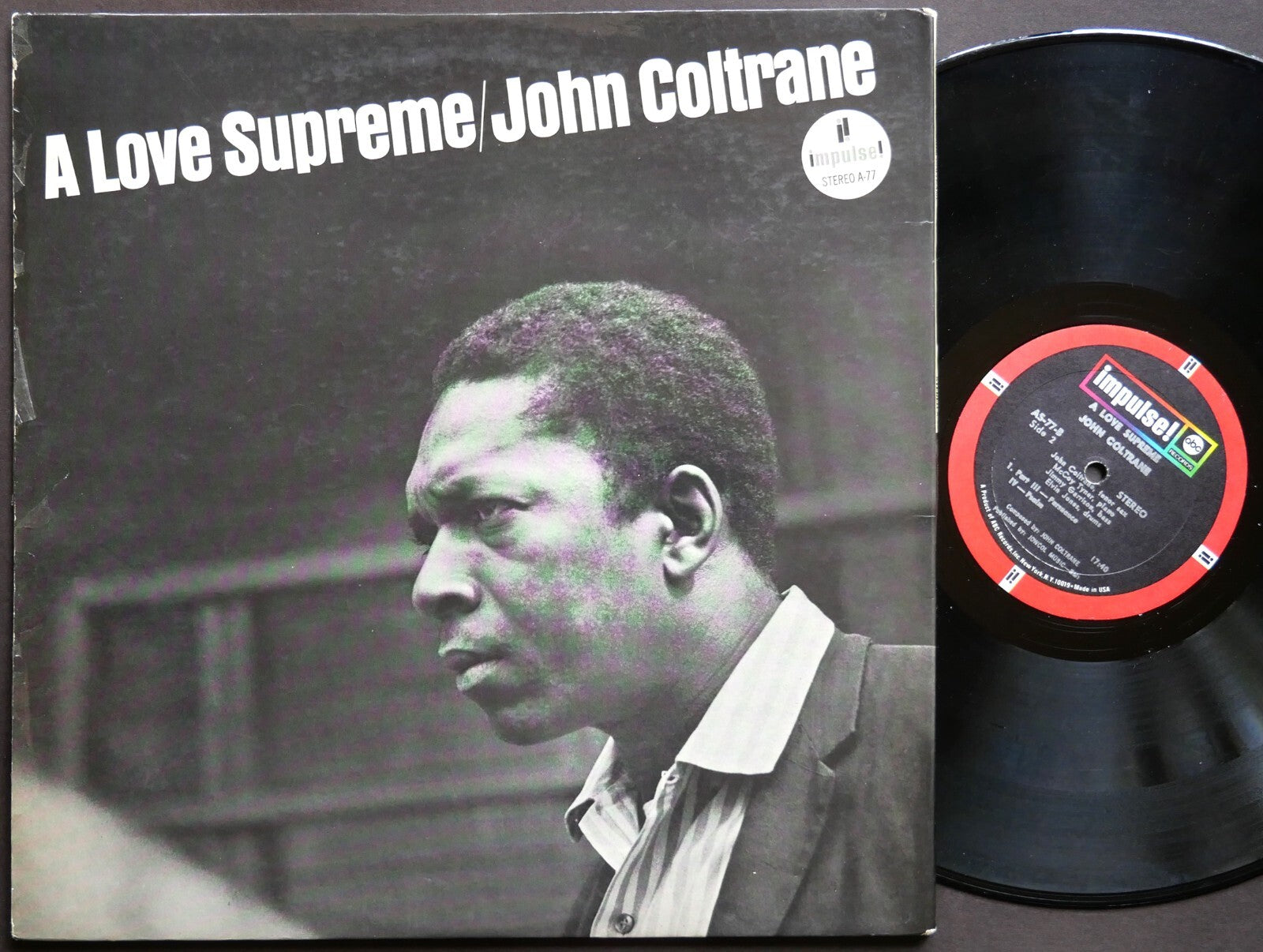 JOHN COLTRANE A Love Supreme LP IMPULSE! AS-77 US 1970 McCoy Tyner Elvin Jones