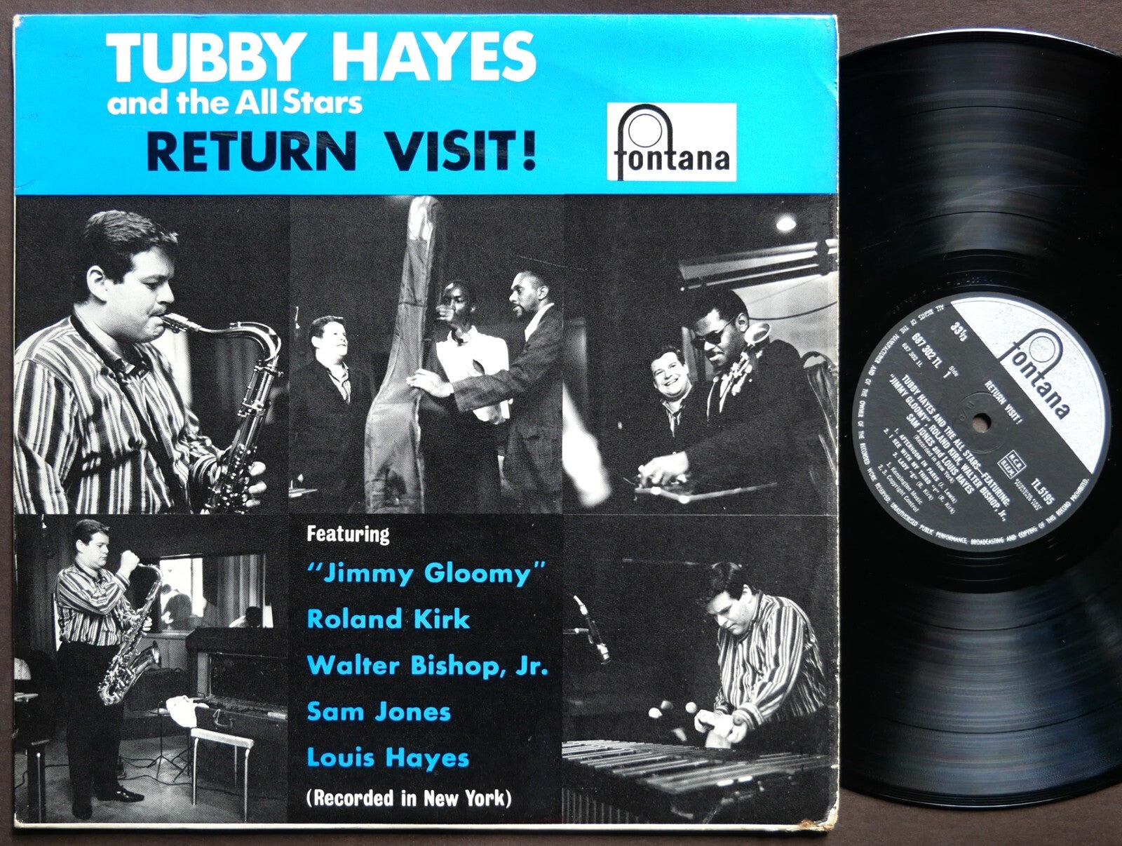 TUBBY HAYES Return Visit! LP FONTANA TL 5195 UK 1963 Roland Kirk Walter Bishop