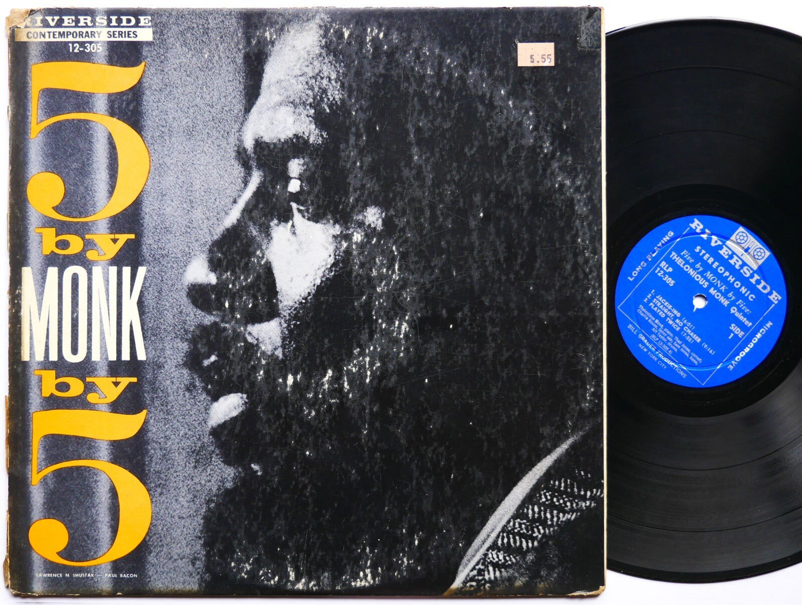 THELONIOUS MONK Quintet 5 By Monk By 5 LP RIVERSIDE RLP 12-305 US 1959 DG MONO