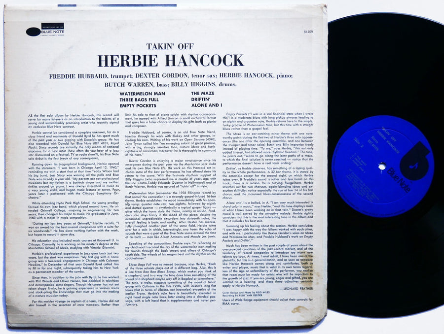 HERBIE HANCOCK Takin' Off LP BLUE NOTE BST 84109 US 1975 JAZZ Freddie Hubbard