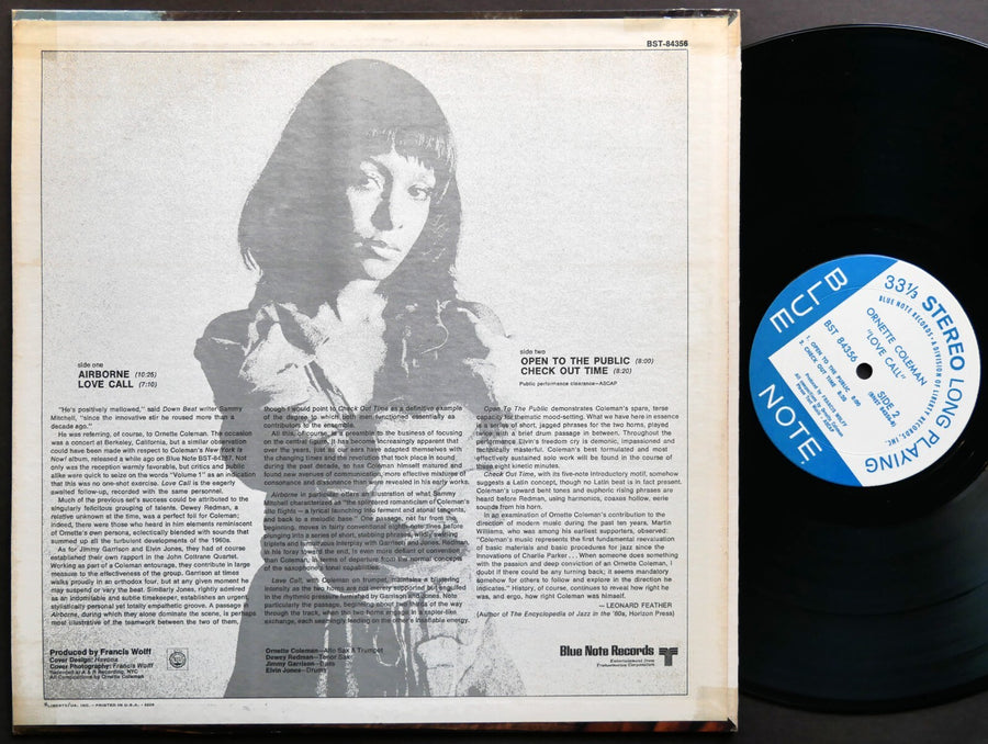 ORNETTE COLEMAN Love Call LP BLUE NOTE BST 84356 US 1971 RVG Elvin Jones VG+