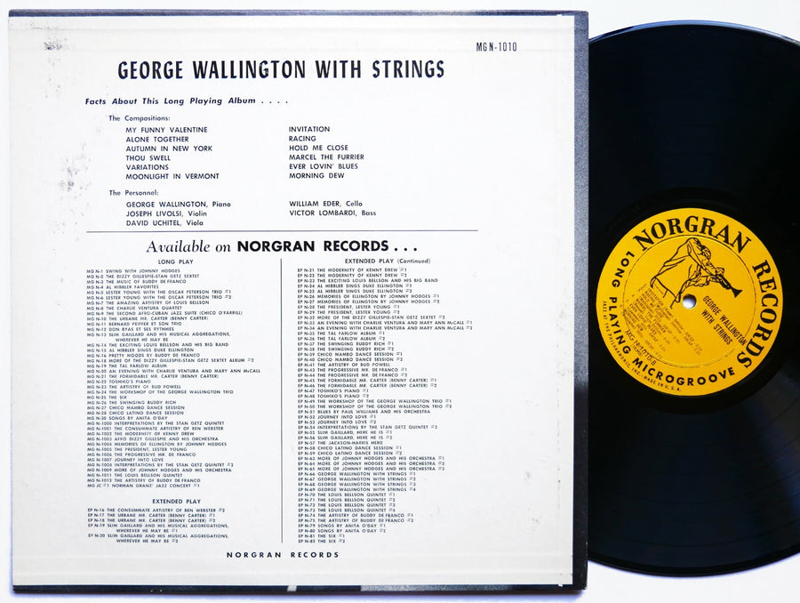 GEORGE WALLINGTON With Strings LP NORGRAN RECORDS MGN 1010 US 1954 DG MONO CLEAN