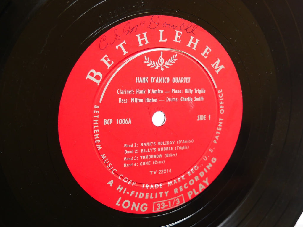 HANK D'AMICO Quartet Holiday With Hank LP BETHLEHEM BCP 1006 US 1955 DG MONO