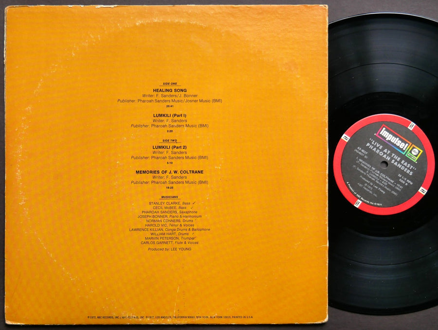 PHAROAH SANDERS Live At The East LP IMPULSE! AS-9227 Cecil McBee Harold Vick