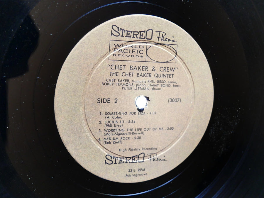 CHET BAKER & Crew WORLD PACIFIC RECORDS WP-1224 US 1958 DG ST JAZZ Bobby Timmons
