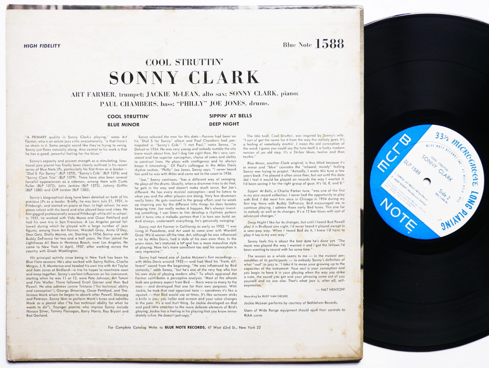 SONNY CLARK Cool Struttin' LP BLUE NOTE BLP 1588 RVG DG EAR MONO Jackie McLean