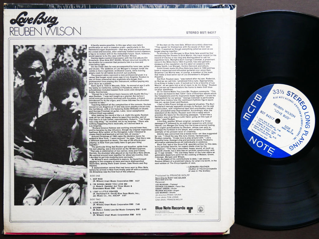 REUBEN WILSON Love Bug LP BLUE NOTE BST 84317 US 1969 RVG Grant Green Lee Morgan