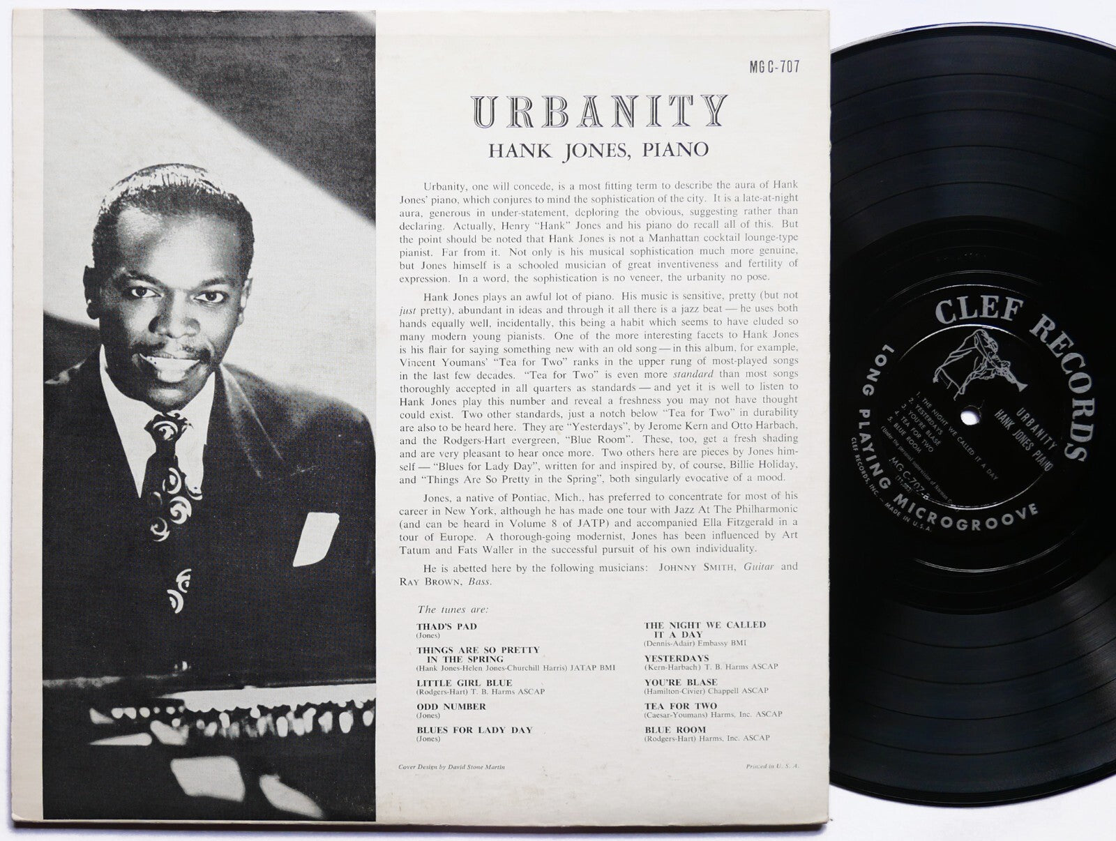 HANK JONES Urbanity CLEF MG C-707 US 1956 MONO DSM Ray Brown Johnny Smith CLEAN