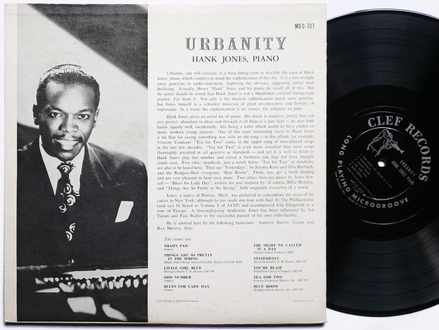 HANK JONES Urbanity CLEF MG C-707 US 1956 MONO DSM Ray Brown Johnny Smith CLEAN