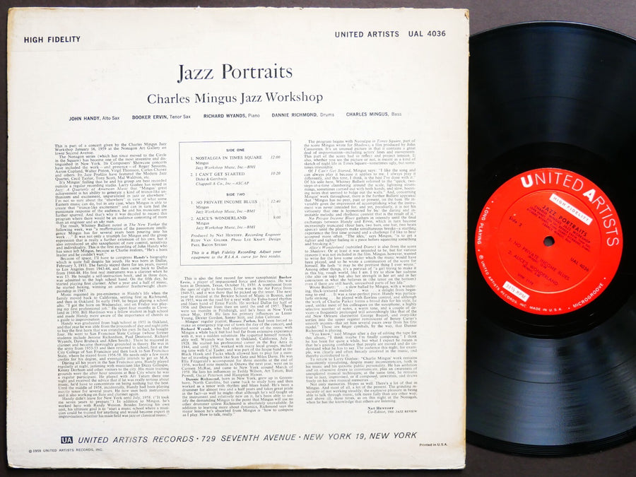 CHARLES MINGUS Jazz Portraits LP UNITED ARTISTS UAL 4036 DG MONO Booker Ervin