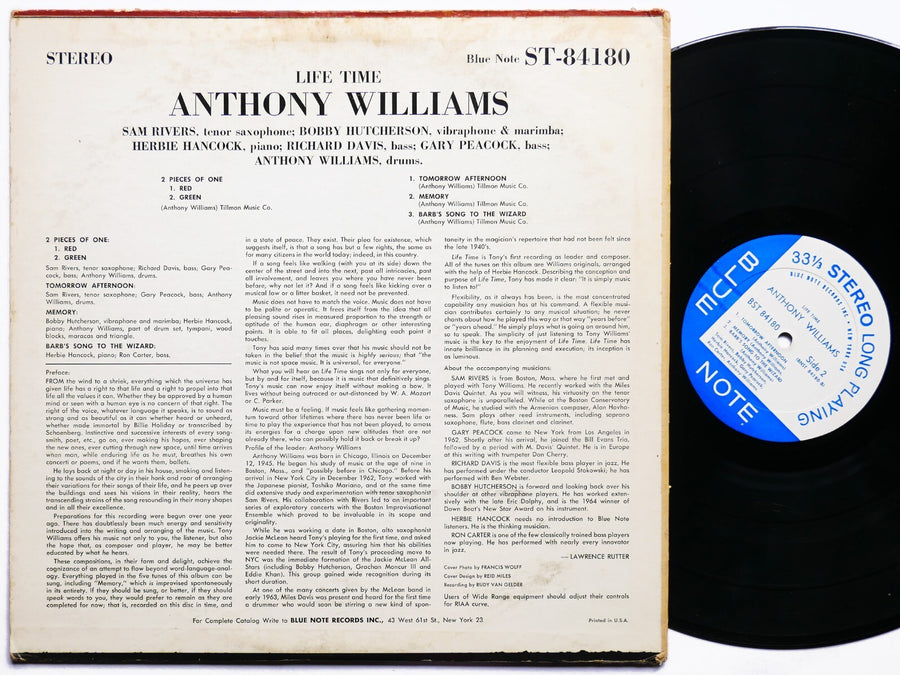ANTHONY WILLIAMS Life Time LP BLUE NOTE BST 84180 US 1964 NY RVG Herbie Hancock